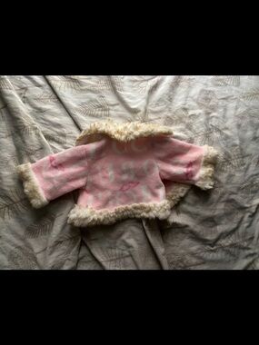 Pink Faux Shearling Trim Baby Nonhuman Doll Jacket